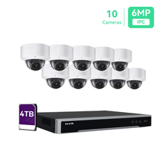 16CH 4K PoE Security Camera System with (10) 6MP Dome Cameras, 4TB HDD (KIT1610D5)