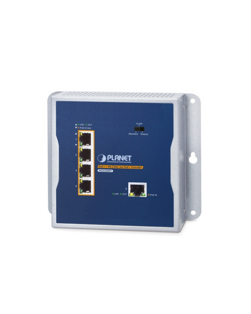 PLANET Industrial Wall-Mount Flat Type 4-Port Passthrough PoE