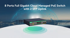 Industrial 8 Ports Full Gigabit Cloud Managed PoE Switch