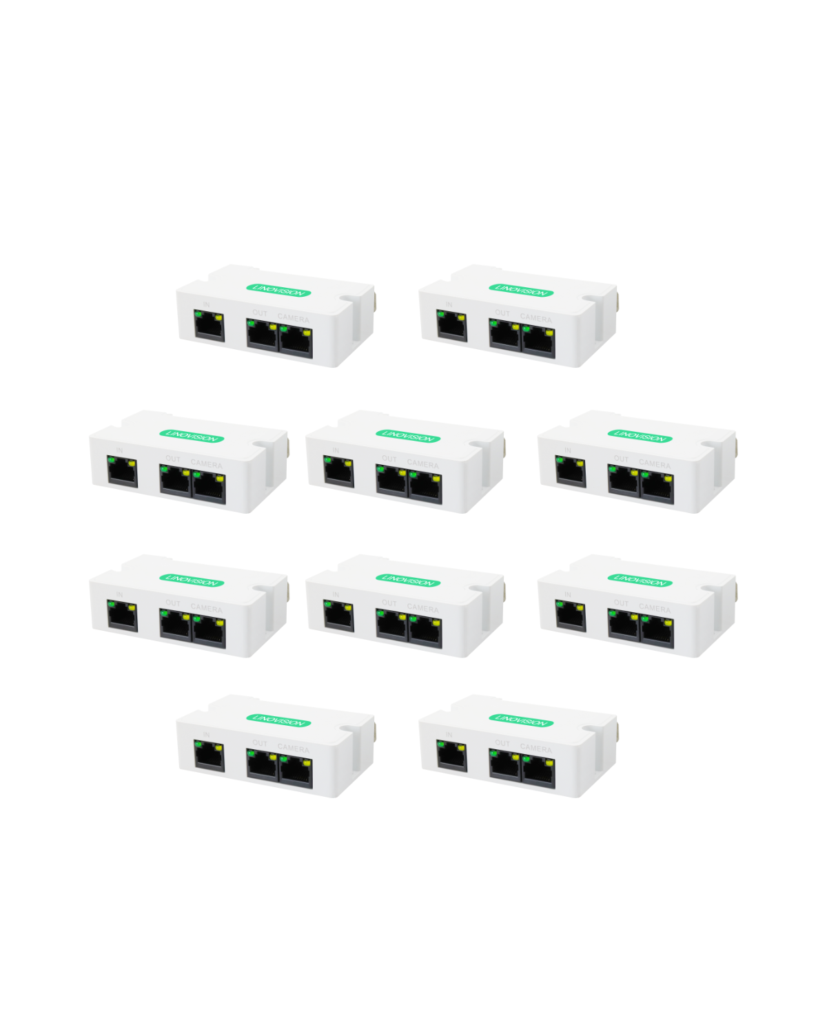 Mini 2-Port PoE Extender to Split One PoE cable for Two PoE devices 10pack