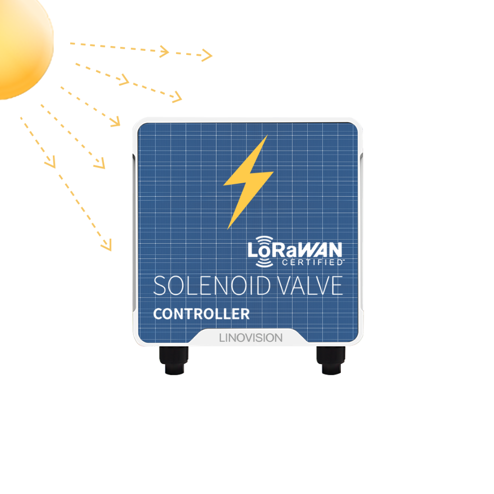LoRaWAN Solenoid Valve Controller support 2 output and 2 digital input with Long Life Battery and Solar Panel