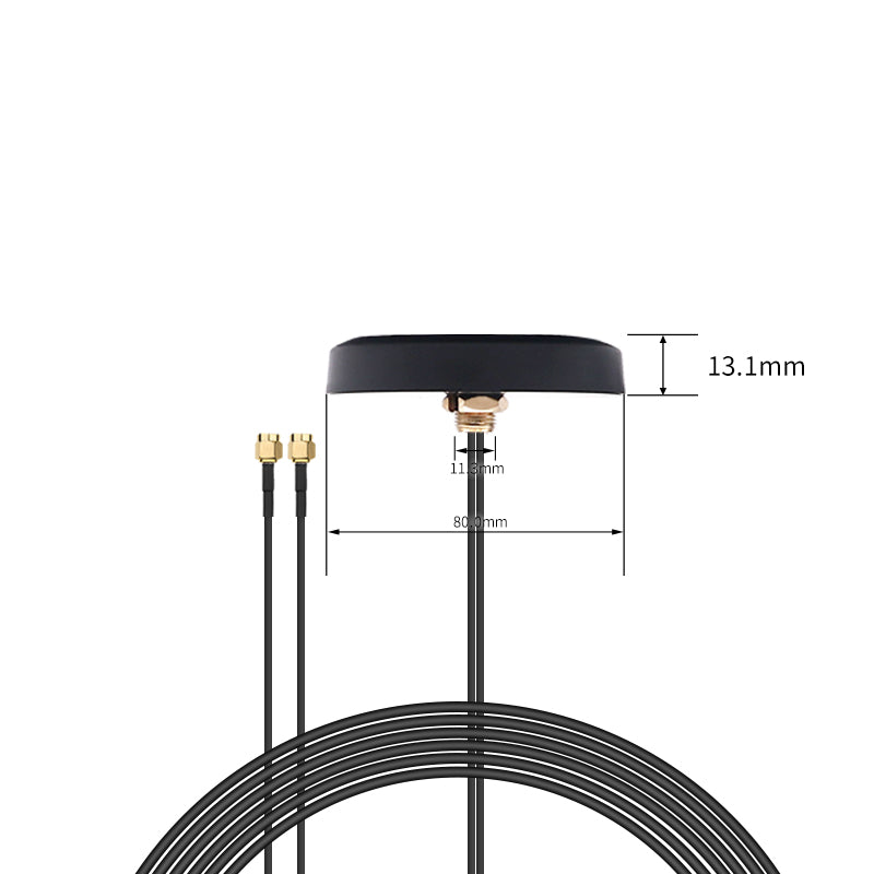 4G Mushroom Type Antenna, 2 in 1 (Main + Aux), 40cm cable from the bottom