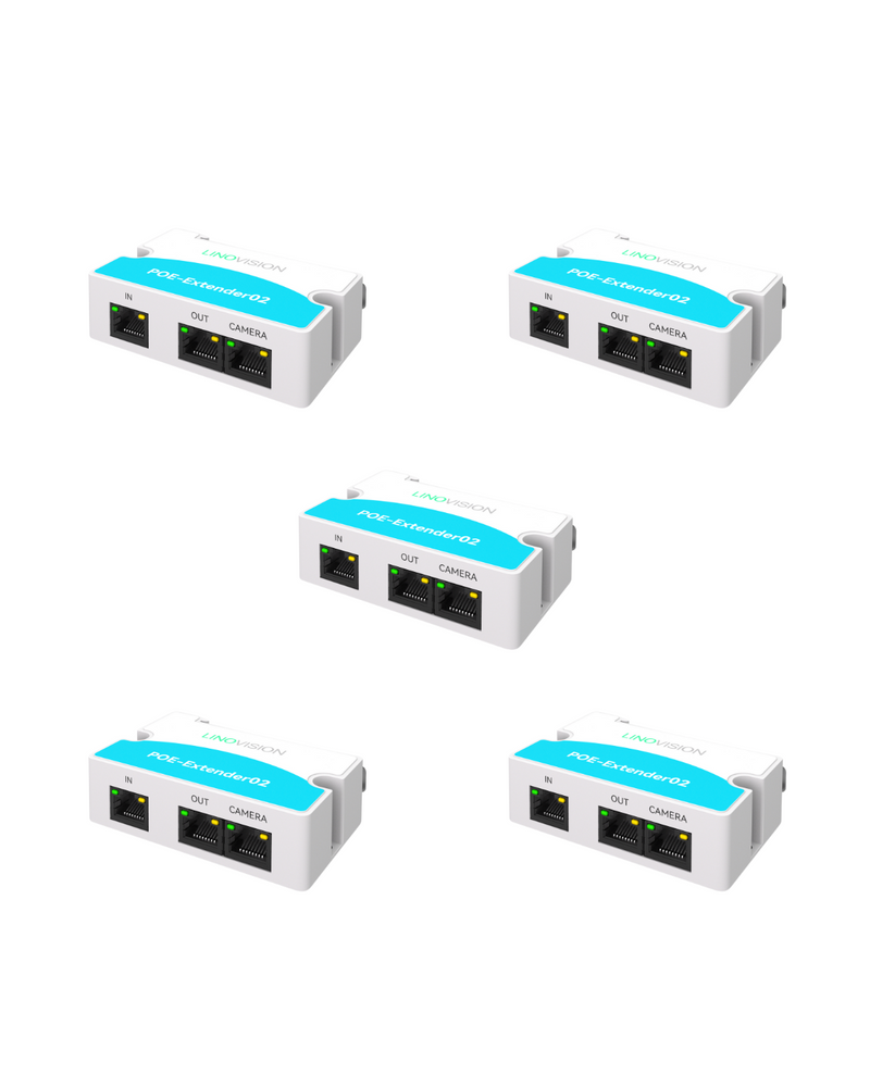 Mini 2-Port PoE Extender to Split One PoE cable for Two PoE devices 5pack