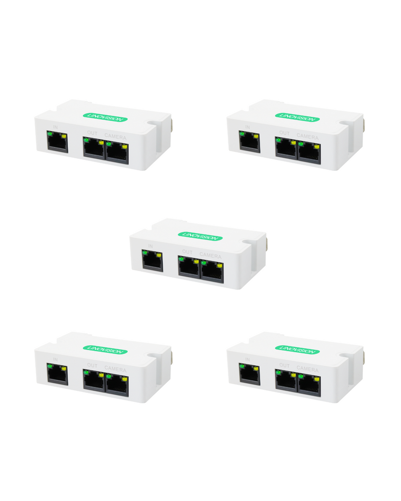 Mini 2-Port PoE Extender to Split One PoE cable for Two PoE devices 5pack