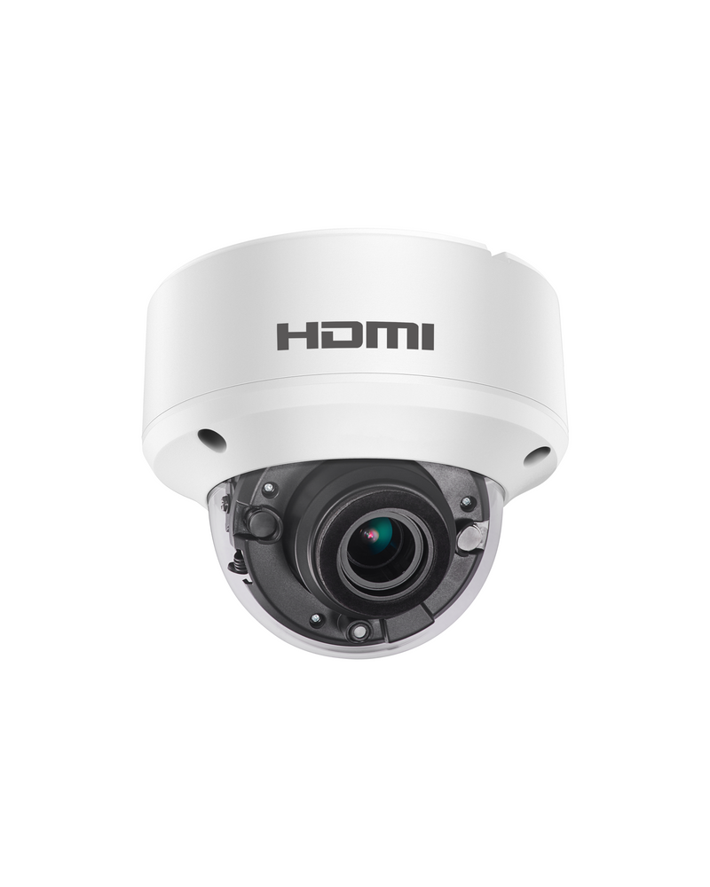Caméra dôme HDMI 2MP avec sortie HDTVI et HDMI, prend en charge l'affichage sur le téléviseur et se connecte au DVR pour l'enregistrement, caméra HD-TVI motorisée 2,8-12 mm avec vue nocturne IR jusqu'à 132 pieds