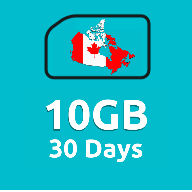 10GB 30 Days High Speed Cellular Data Plan for Canada