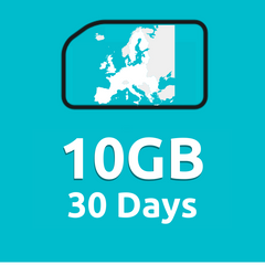 10GB 30 Days High Speed Cellular Data Plan for Europe (32 Countries)