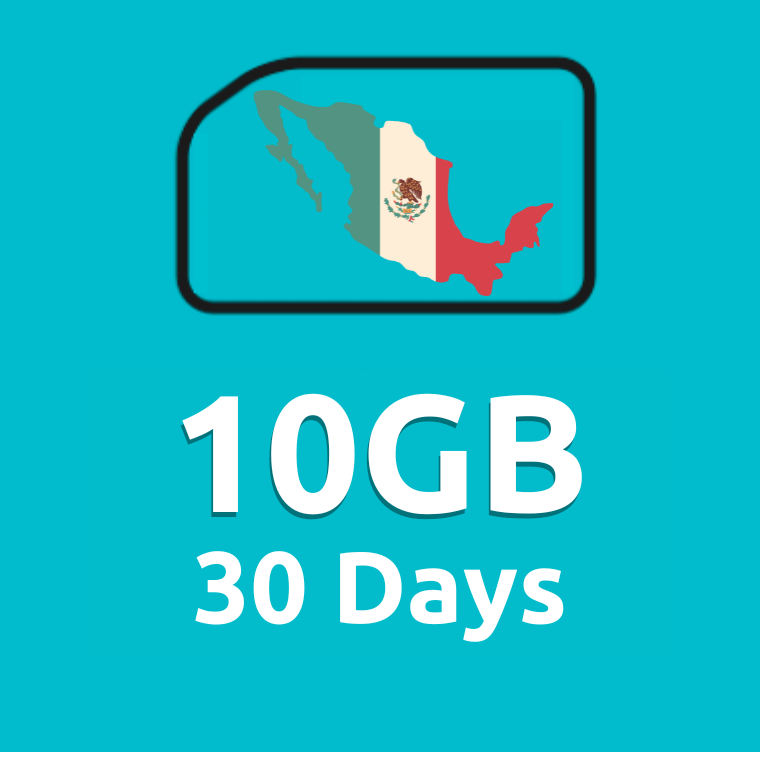 10GB 30 Days High Speed Cellular Data Plan for Mexico