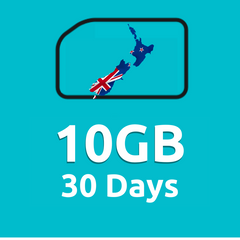 10GB 30 Days High Speed Cellular Data Plan for New Zealand