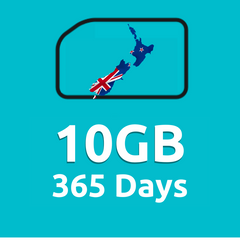 10GB 365 Days High Speed Cellular Data Plan for New Zealand