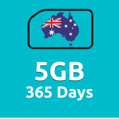 5GB 365 Days High Speed Cellular Data Plan for Australia