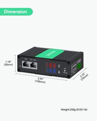 (POE-SP01BTV) Industrial 802.3bt Gigabit 90W PoE++ Splitter with Adjustable Output Voltage DC 3-36V and LED Display