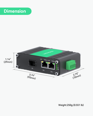 Industrial 2 ports Gigabit BT90W PoE++ Switch with Fiber SFP Uplink, IEEE802.3af/at/bt mini PoE Switch (POE-SW502GF-BT)