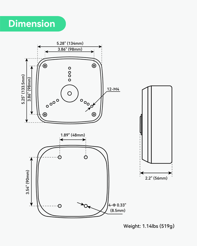 Outdoor Enclosure & Universal Camera Mount for EOC-Transmitter or POE-Extender02 (EOC-Enclosure2)