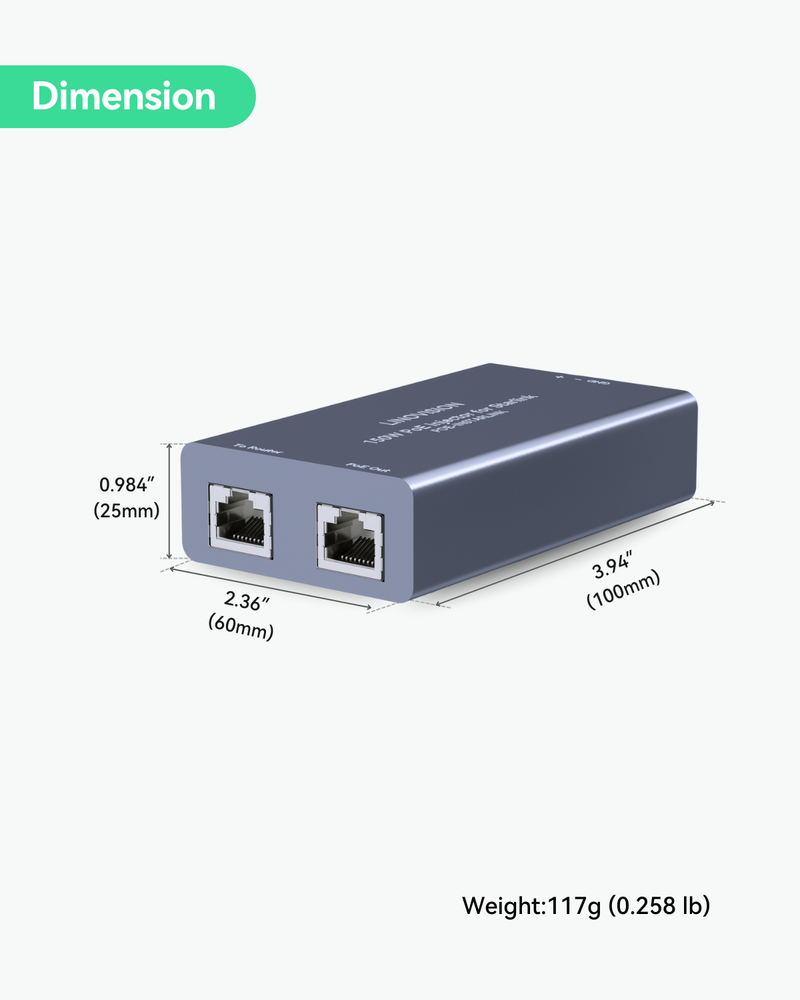 Full Gigabit 150W PoE Injector for Starlink