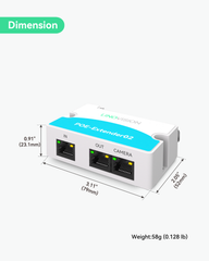 Mini 2-Port PoE Extender to Split One PoE cable for Two PoE devices (POE-Extender02)