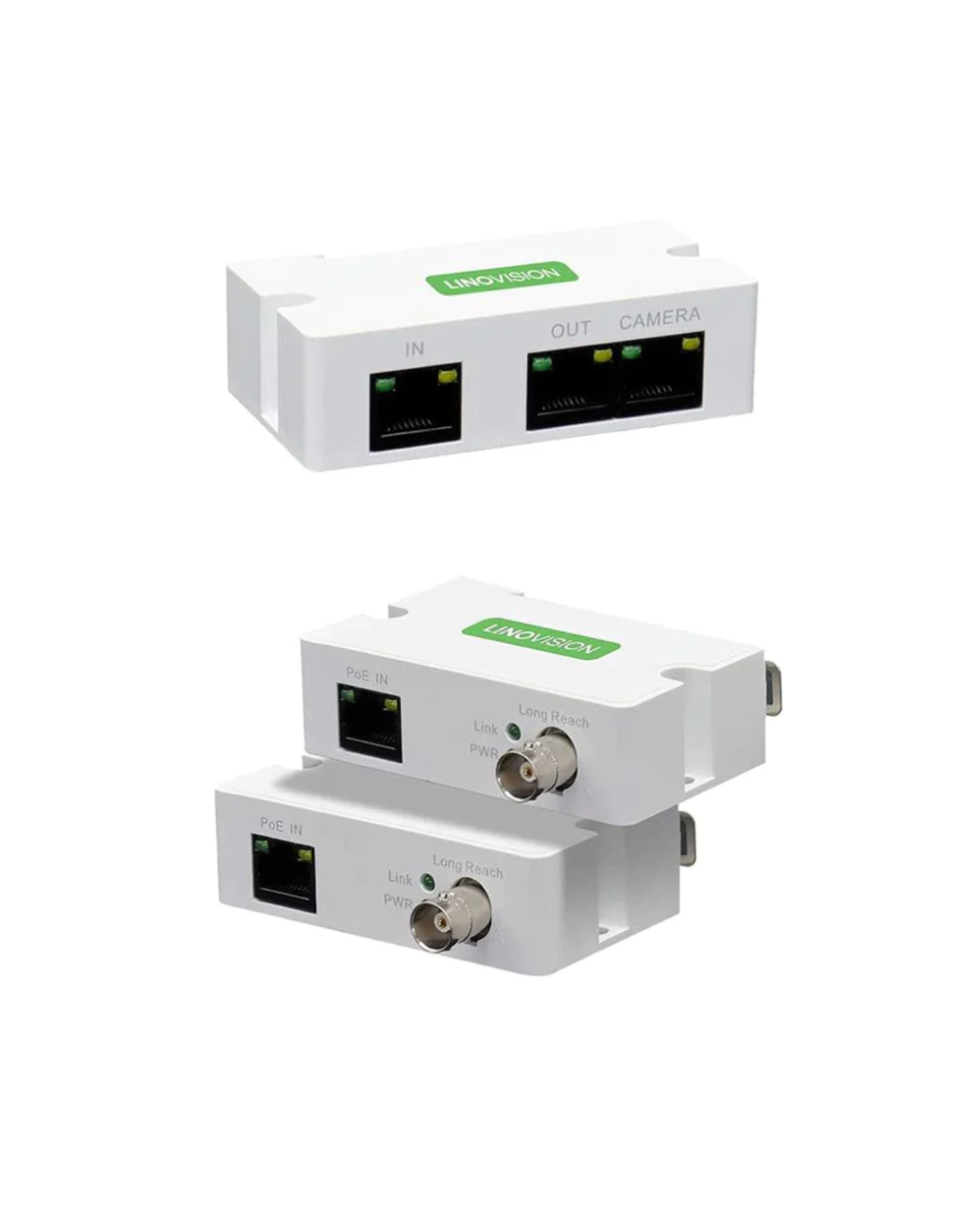 POE Over Coax EOC Converter with Mini Passive 2 Port POE Extender