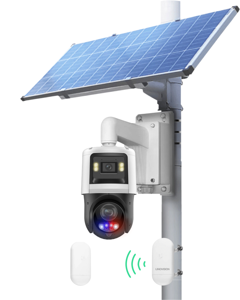 (GO SOLO PTZ544D UB V1) Commercial Solar Power Camera KIT with Pre-Paired Wireless Bridges