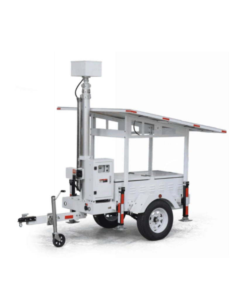 (GO Trailer S7P870B800)  20ft electric steel mast, square telescopic type, 2x435W solar panels, 4x200AH LiFePO4 battery