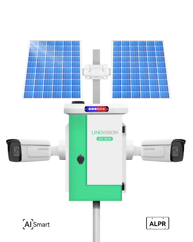 (GO BOX-V1200PW-2LPR) Versatile Solar Powered Cameras System with License Plate Recognition