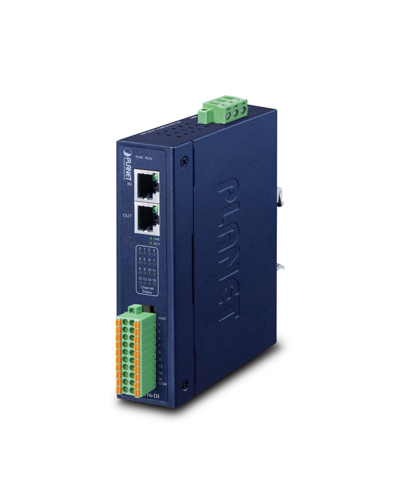PLANET IECS-1116-DI Industrial EtherCAT Slave I/O Module with Isolated 16-ch Digital Input