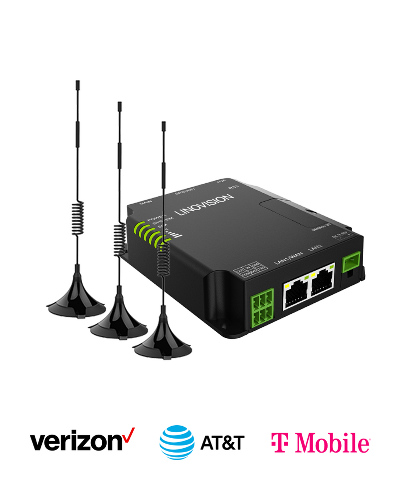 LINOVISION Routeur cellulaire robuste et polyvalent et DTU 4G avec RS232, routeur WiFi industriel 4G LTE avec double emplacement pour cartes SIM, prend en charge AT&amp;T et T-Mobile