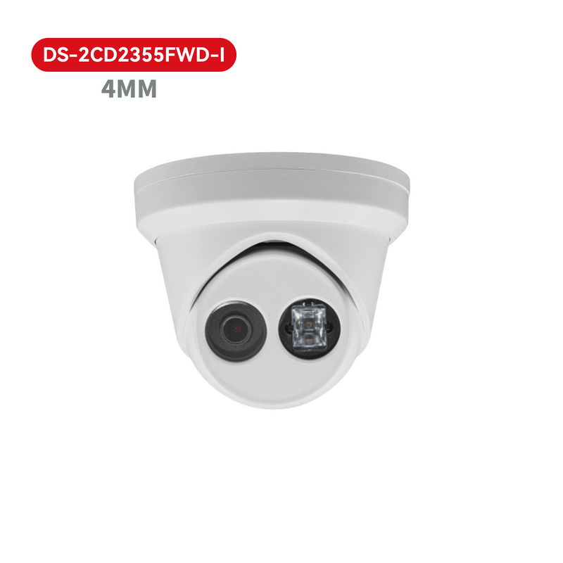 Hikvision OEM DS-2CD2355FWD-I 5MP H.265 IP turret dome camera, 120dB WDR, 4mm fixed lens,EX 100ft