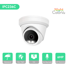 8CH 4K PoE IP Camera System with (4) 6MP Night Color Vision Cameras, 2TB HDD