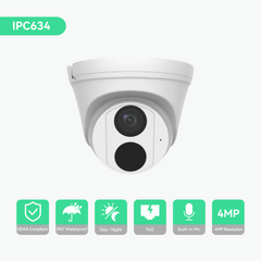 8CH 4K PoE NDAA IP Camera System with 6*4MP IR Fixed Turret Cameras
