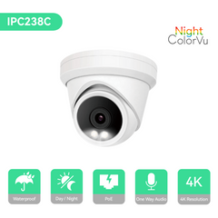 8 Channel 8MP PoE IP Camera System 8CH 4K NVR and 8 Pcs 8MP Night ColorVu PoE Turret Security Cameras with 2TB HDD