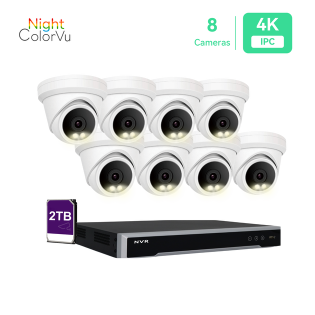 H.View 4K Kit Camaras de Seguridad 8MP PoE Kits de Cámaras Vigilancia,  4/6/8 pcs 5MP PoE Cámara IP Exterior y 8ch 2tb 4tb HDD NVR para Grabación  Continua, Impermeable IR Visión Nocturna Acceso Remoto Audio xmeye app -  AliExpress