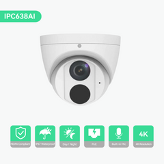 16CH 4K PoE NDAA IP Camera System with 10*4K IR Fixed Eyeball Turret Cameras (KIT1610T8 NDAA)