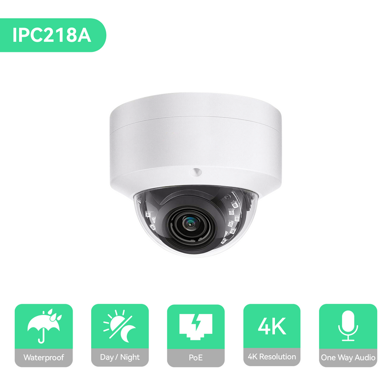 32CH 4K PoE IP Security Camera System with (20) 4K Dome Cameras, 8TB HDD
