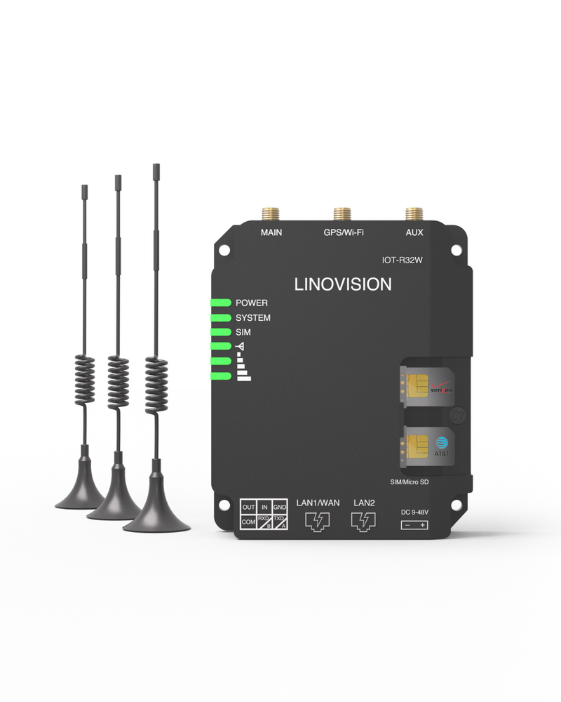 LINOVISION Routeur cellulaire robuste et polyvalent et DTU 4G avec RS232, routeur WiFi industriel 4G LTE avec double emplacement pour cartes SIM, prend en charge AT&amp;T et T-Mobile