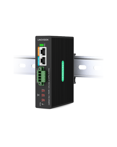 (POE-SP02BTV) Industrial 802.3bt Gigabit 90W PoE++Splitter with 24V DC output and Adjustable Output Voltage3-36VDC