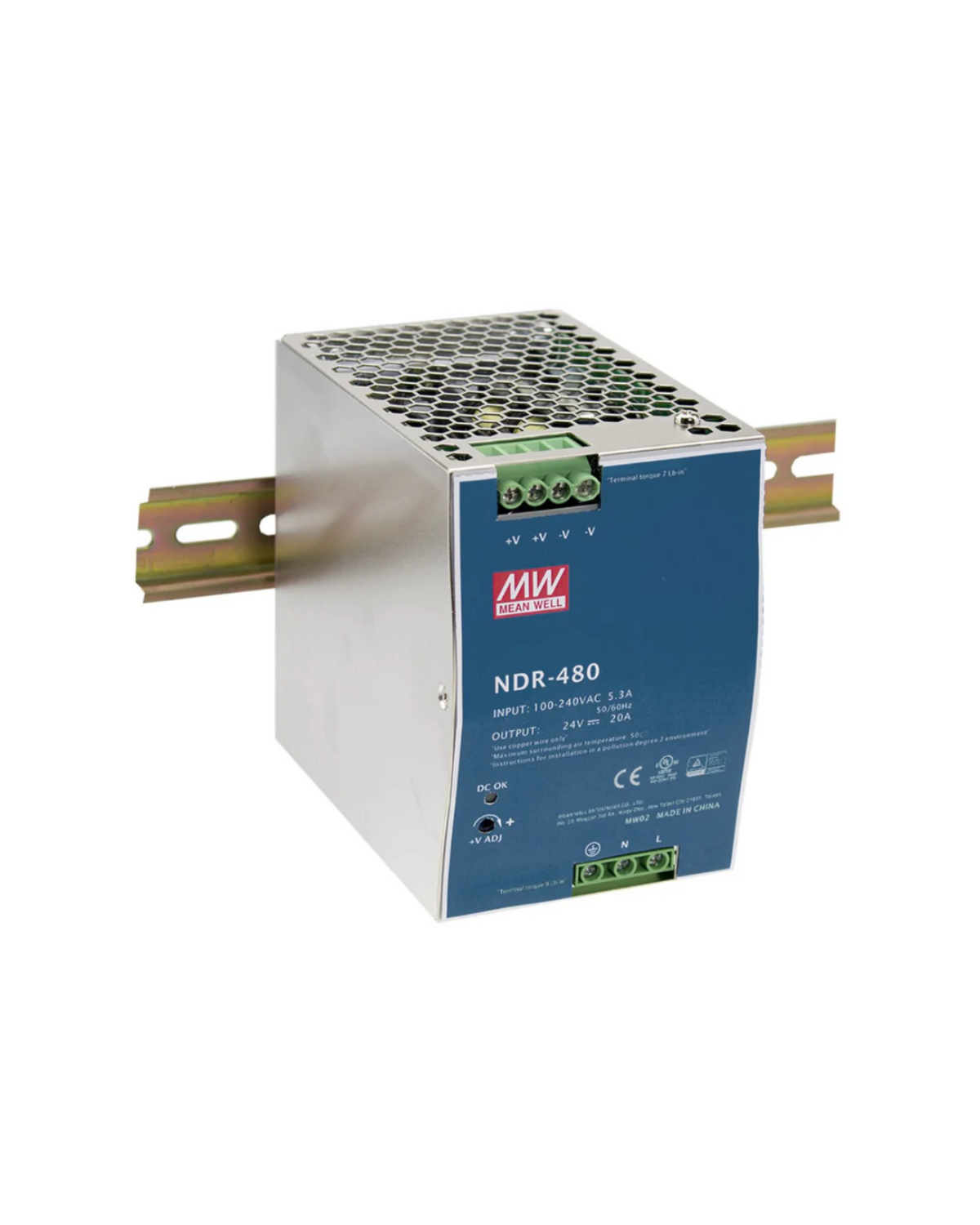 MEAN WELL NDR-480-48 48V 10A DIN Rail Power Supplies (NDR-480-48)