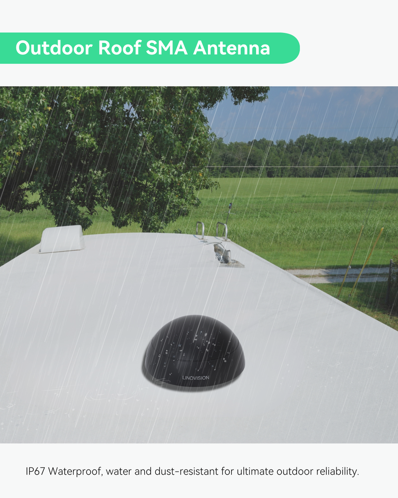 4G LTE Combo 5-in-1 Antenna, Outdoor Roof type, work with Linovision IOT-R32, Inhand IR302/IR305, Teltonika RUT241, RUT240, RUT360, RUT956, RUTX11 (ANT-4GCOMBO5)