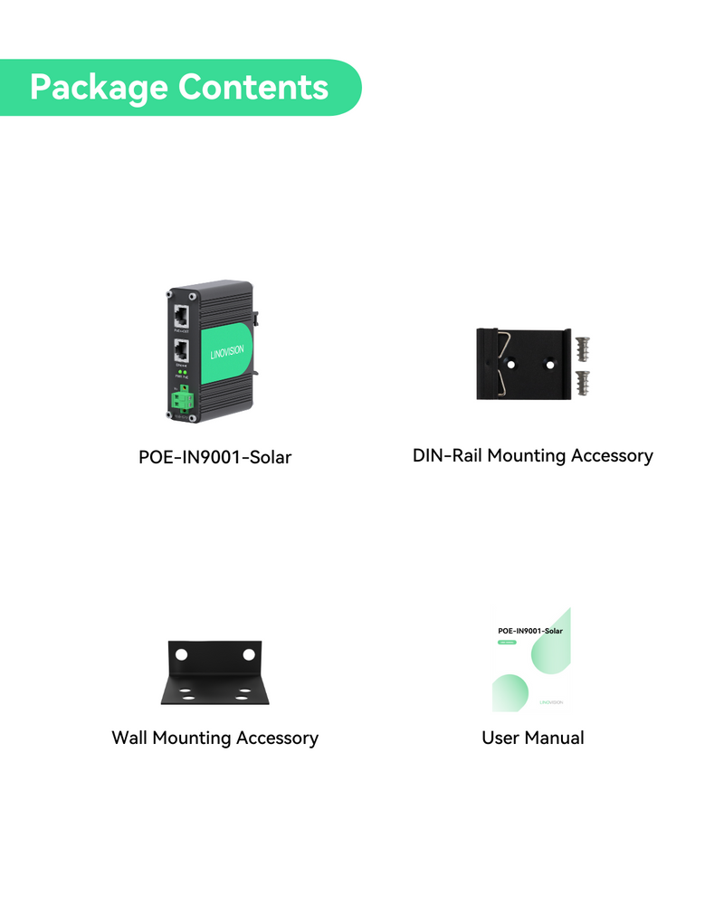 Industrial Single Port Gigabit IEEE802.3bt 90W PoE Injector, Wide Voltage DC 10.8~57V Input