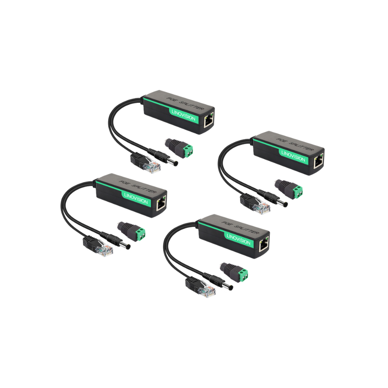 30W PoE Splitter to 100Mbps Ethernet with 2 ports DC12V output Output (POE-SP01, 2/4/10 pack)