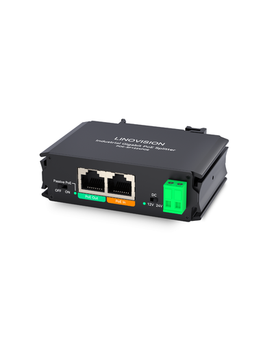 2026 Upgraded Industrial Gigabit 30W PoE Splitter, Switchable 12V/24V DC and Passive PoE Outputs (POE-SP1224POE) | LINOVISION