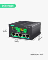 4 Ports MPPT Solar PoE Switch for Security Cameras and IoT Devices