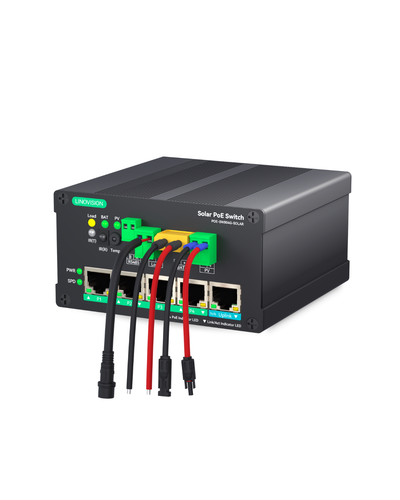 4 Ports MPPT Solar PoE Switch for Security Cameras and IoT Devices (POE-SW804G-Solar) | LINOVISION