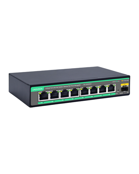 2.5G Cloud Managed PoE Switch with 10G SFP Uplink, 130W Budget for Onl