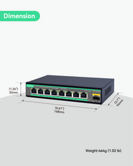 2.5G Cloud Managed PoE Switch with 10G SFP Uplink, 130W Budget for Online Gaming/Office