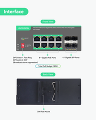 Industrial 8 Ports Remote Cloud Managed PoE Switch with 4 SFP Uplinks (POE-SWR608G)