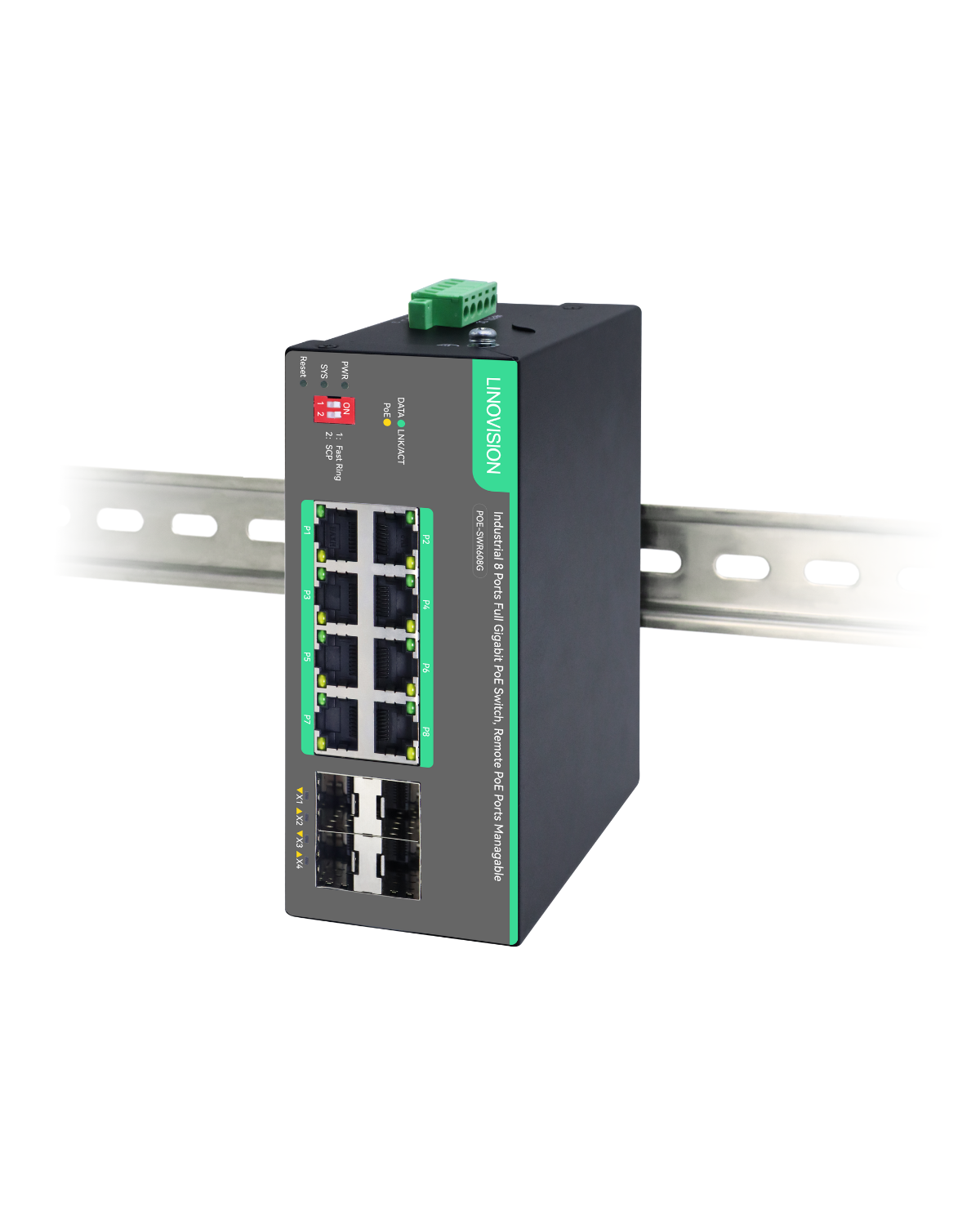 Industrial 8 Ports Remote Cloud Managed PoE Switch with 4 SFP Industrial 8 Ports Remote Cloud Managed PoE Switch with 4 SFP