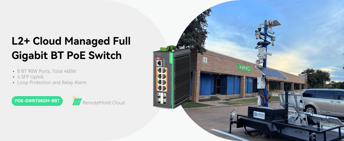 8 Ports L2+ Full Gigabit BT PoE++ Switch with Remotely Cloud Managemen ...