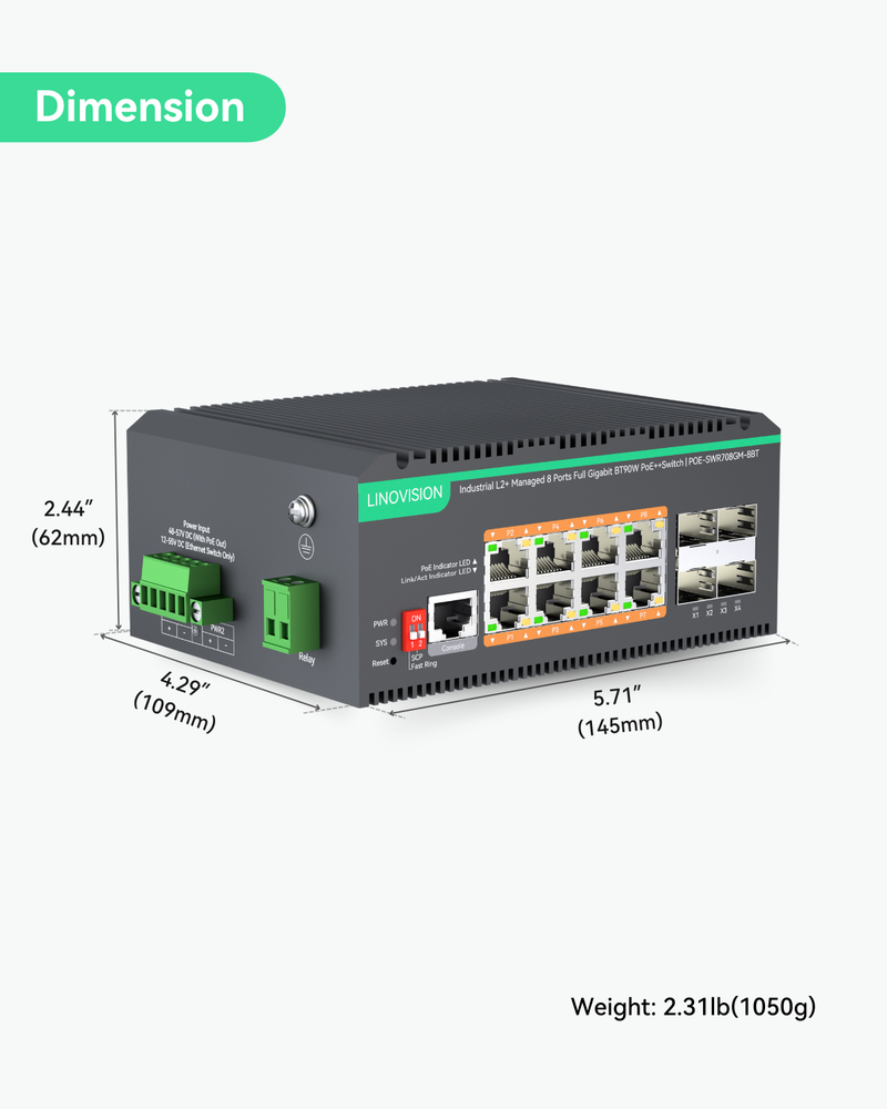 8 Ports L2+ Full Gigabit BT PoE++ Switch with Remotely Cloud Management