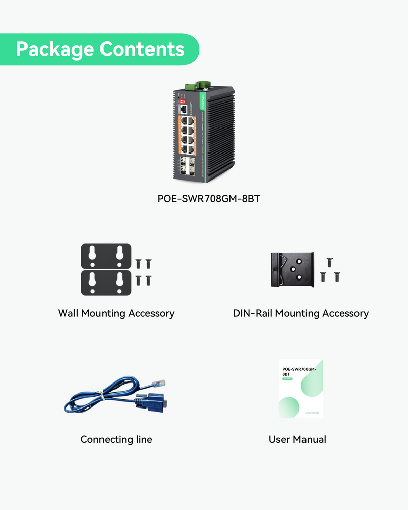 8 Ports L2+ Full Gigabit BT PoE++ Switch with Remotely Cloud Management