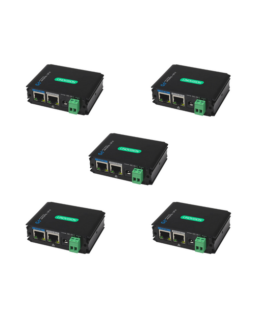 Industrial Gigabit POE+ Splitter with DC12V/DC24V/POE 24V Output, 5 pa ...